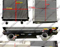 Радиатор+интеркулер HOWO T5G ХОВО Т5Г MC13 (910х10000мм) 540536 712W06100-0005, WG9925530136+WG9925530137