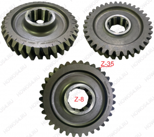 Шестерня ведущая SINOTRUK HC16 среднего моста Z=35 Креатек CK8631 199114320002