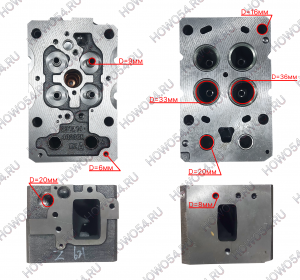 Головка блока цилиндров (4 клапана) Weichai WP13.480E501/550E501 SHACMAN SHAANXI X6000 ШАКМАН ШАНКСИ Х6000 5430620 1005330620