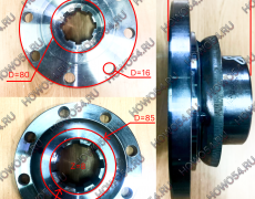 Фланец моста HOWO 180/65/8/8 (диаметр/высота/шлиц/отв) 540110