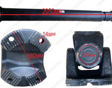 Вал карданный SHAANXI ШАНКСИ ШАКМАН основной 2050мм фланец-180 крестовина-57 отв.-4 без подвесного 543205 DZ9114313205