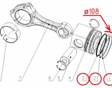 Кольцо поршневое YC6108