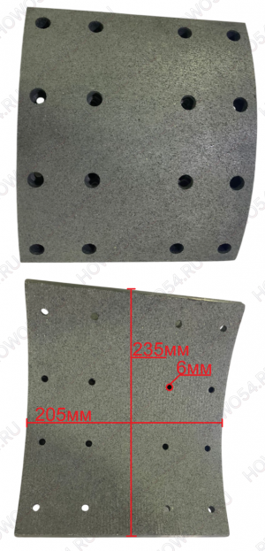 Накладка тормозная задняя (16 отверстий SCANIA) Креатек CK6129 1535249