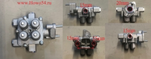 Клапан воздушный предохранительный 4х контурный SHACMAN SHAANXI X3000 ШАКМАН ШАНКСИ Х3000 ЕВРО 5 FAW SORL 5411883 35150080030/3515025-385