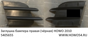 Заглушка бампера правая (чёрная) HOWO 2010 (5405655) WG1642241024