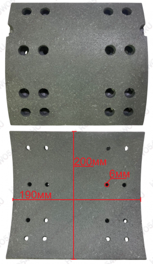 Накладка тормозная задняя (16 отверстий FAW AOV J5P) Креатек CK9255 3502408-Q805A