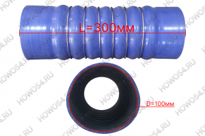 Патрубок интеркулера (d-100, L=300) SHACMAN SHAANXI X6000 ШАКМАН ШАНКСИ Х6000 545024 DZ9X259535024